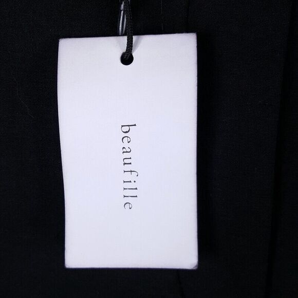 BEAUFILLE Pants Womens Size 0 Black Straight Leg Ankle Slit ALCOTT Trouser - Picture 4 of 13